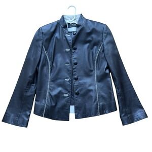 DANA BUCHMAN レザージャケット Dana Buchman Jacket - Black Leather Jacket | TLC